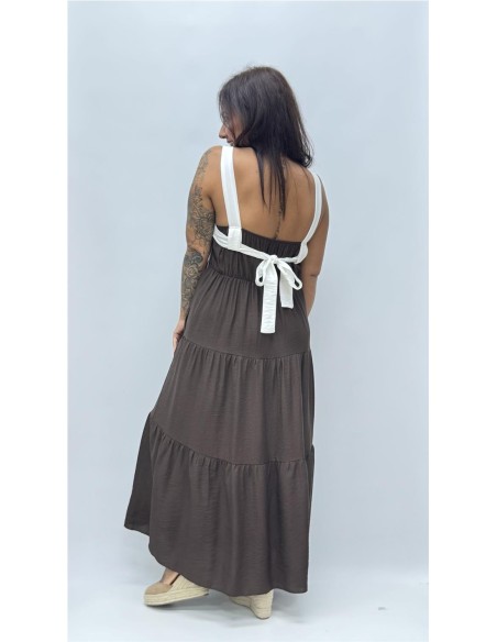 VESTIDO LAZO MARRON