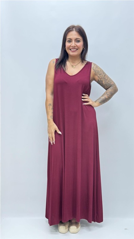 VESTIDO CHARI BURDEOS