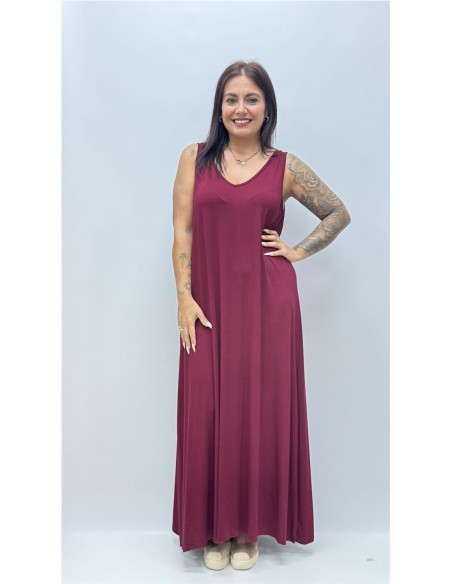 VESTIDO CHARI BURDEOS