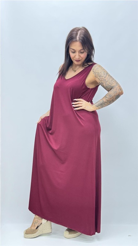 VESTIDO CHARI BURDEOS 2
