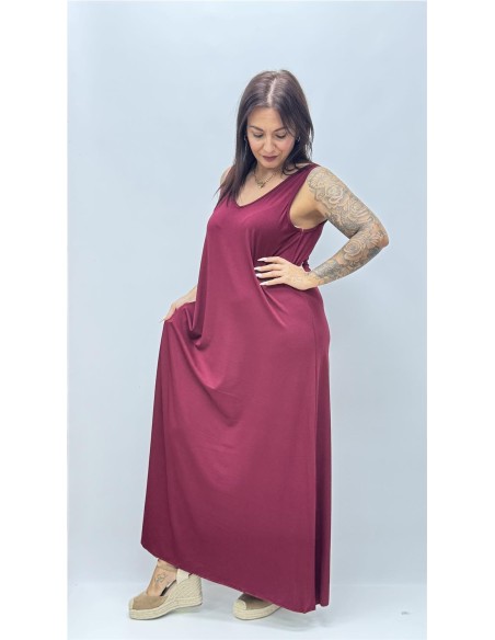 VESTIDO CHARI BURDEOS