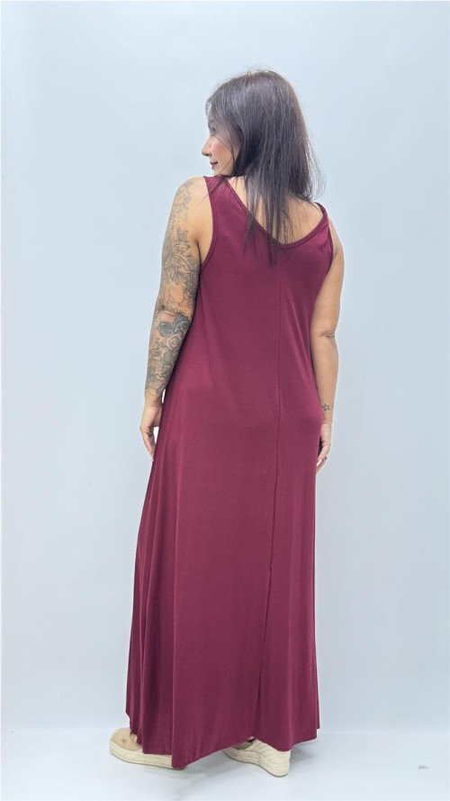 VESTIDO CHARI BURDEOS
