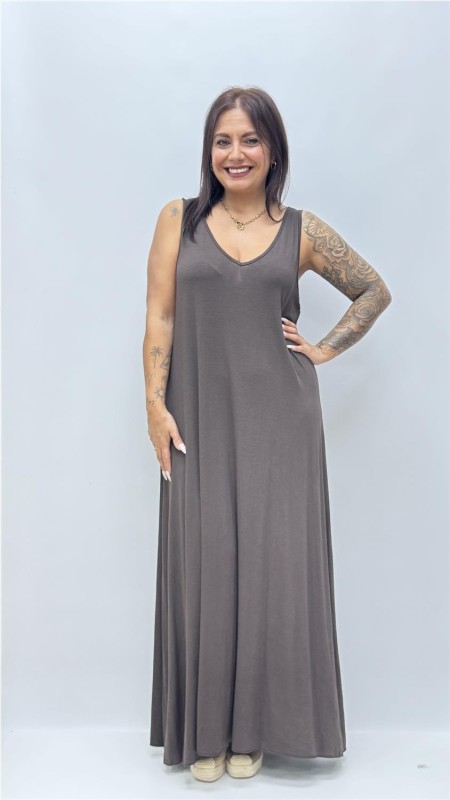 VESTIDO CHARI MARRON