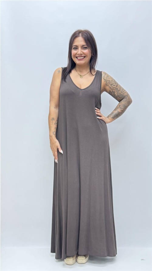 VESTIDO CHARI MARRON