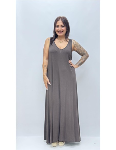 VESTIDO CHARI MARRON