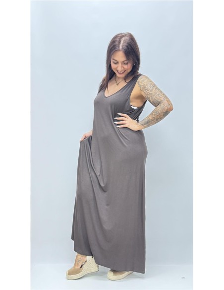 VESTIDO CHARI MARRON