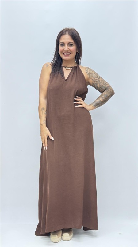 VESTIDO BRENDA MARRON