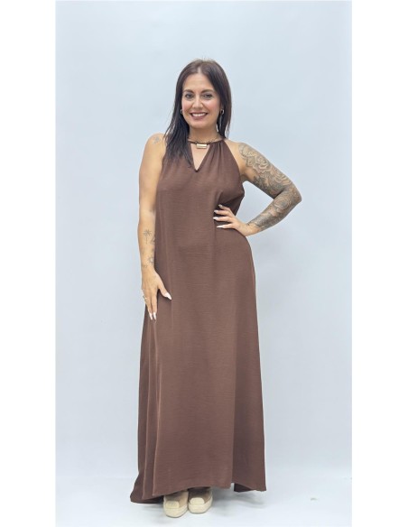 VESTIDO BRENDA MARRON