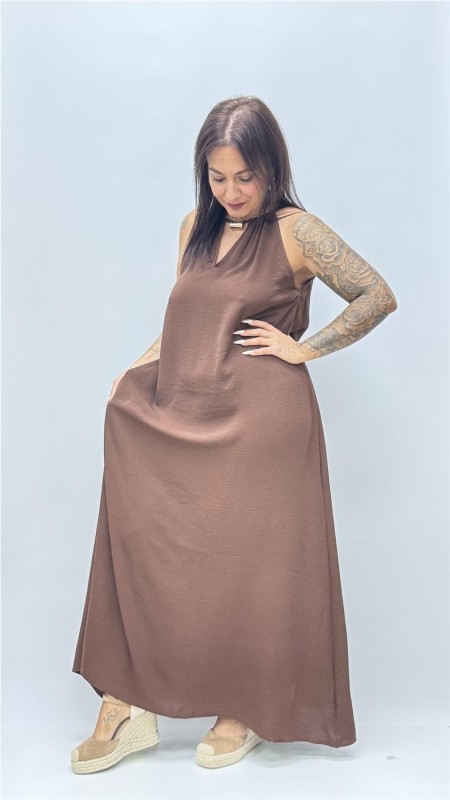 VESTIDO BRENDA MARRON 2