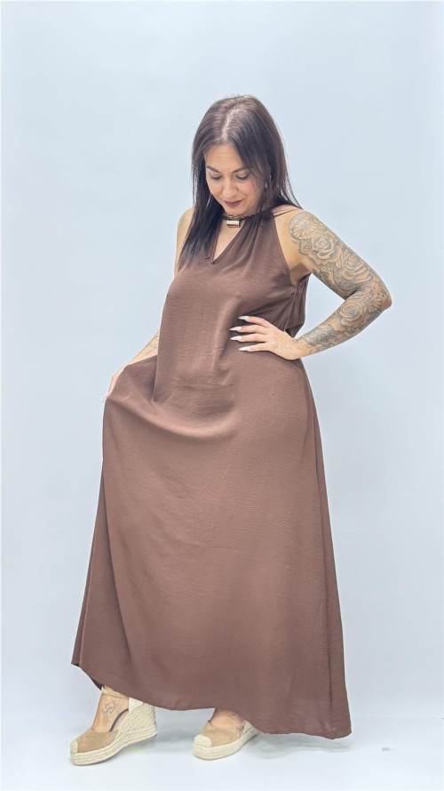 VESTIDO BRENDA MARRON