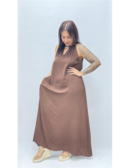 VESTIDO BRENDA MARRON