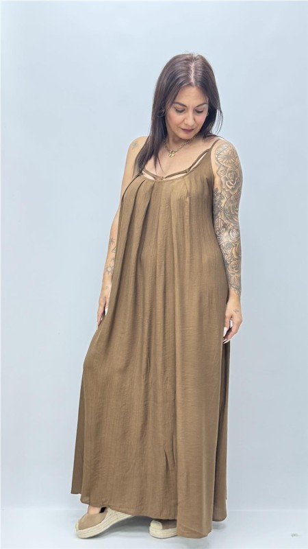 VESTIDO GRANA MARRON