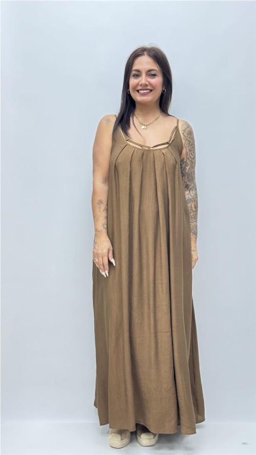 VESTIDO GRANA MARRON