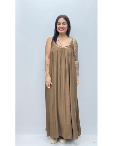 VESTIDO GRANA MARRON