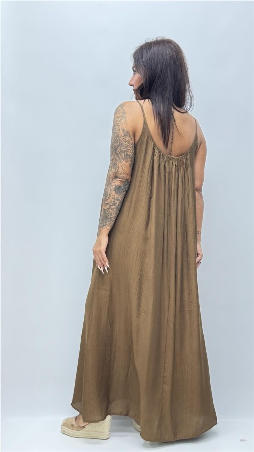 VESTIDO GRANA MARRON