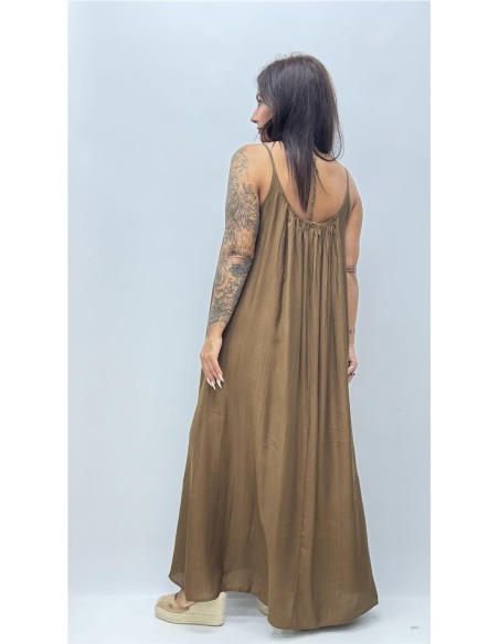 VESTIDO GRANA MARRON