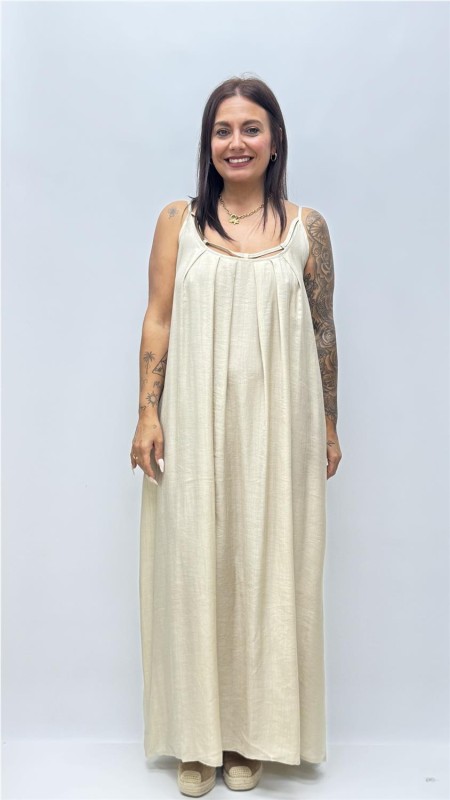 VESTIDO GRANA BEIG