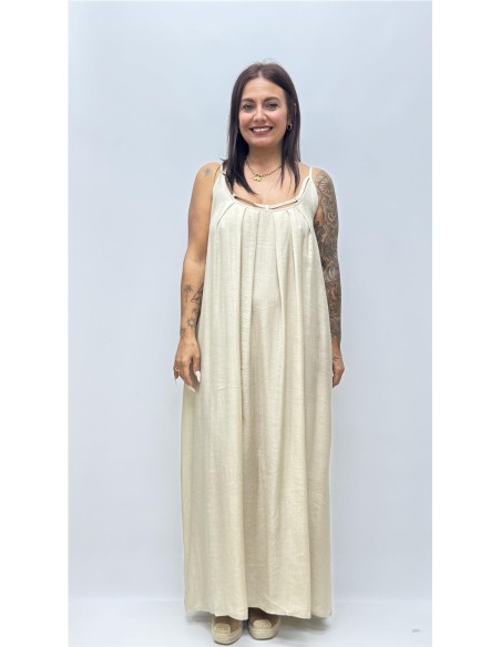 VESTIDO GRANA BEIG