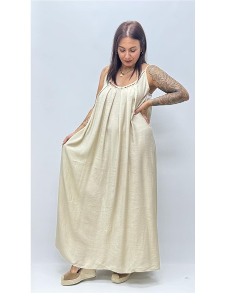 VESTIDO GRANA BEIG