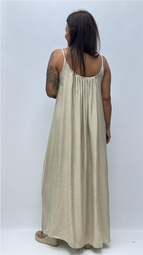 VESTIDO GRANA BEIG