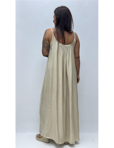 VESTIDO GRANA BEIG