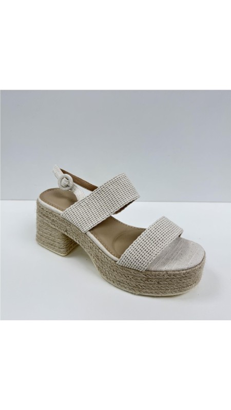 ZAPATO TACON DE ESPARTO BEIG