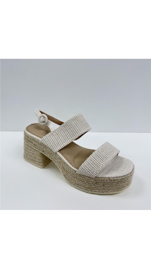 ZAPATO TACON DE ESPARTO BEIG