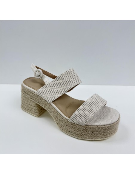 ZAPATO TACON DE ESPARTO BEIG