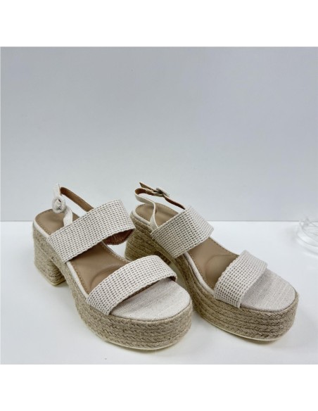 ZAPATO TACON DE ESPARTO BEIG