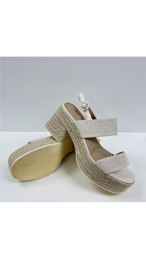 ZAPATO TACON DE ESPARTO BEIG