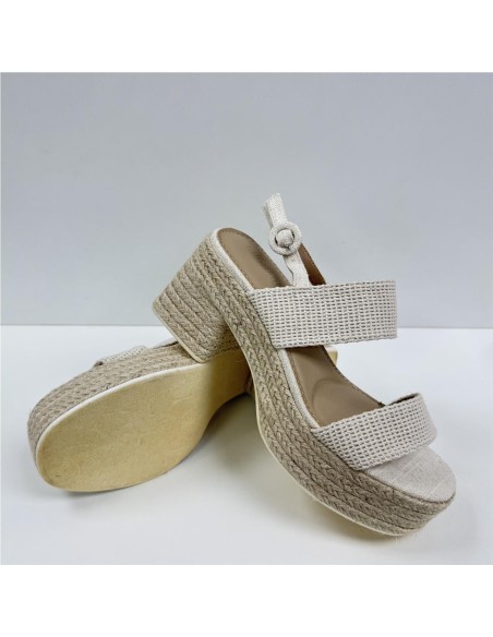 ZAPATO TACON DE ESPARTO BEIG
