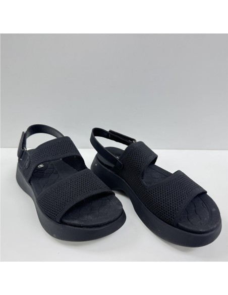 SANDALIA TEXTIL TIRAS NEGRO