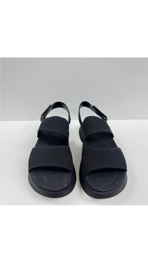 SANDALIA TEXTIL TIRAS NEGRO