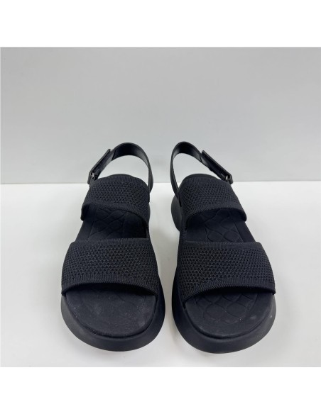 SANDALIA TEXTIL TIRAS NEGRO