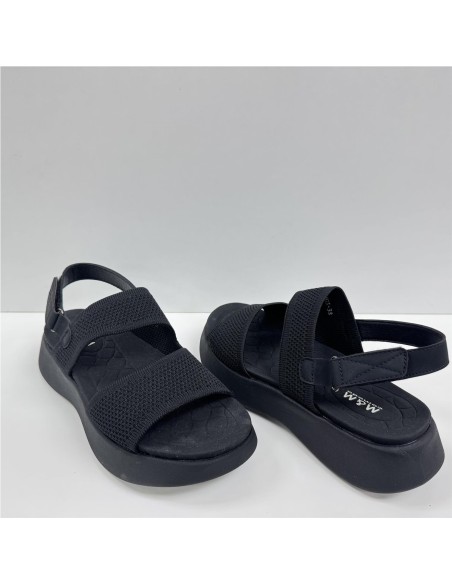 SANDALIA TEXTIL TIRAS NEGRO