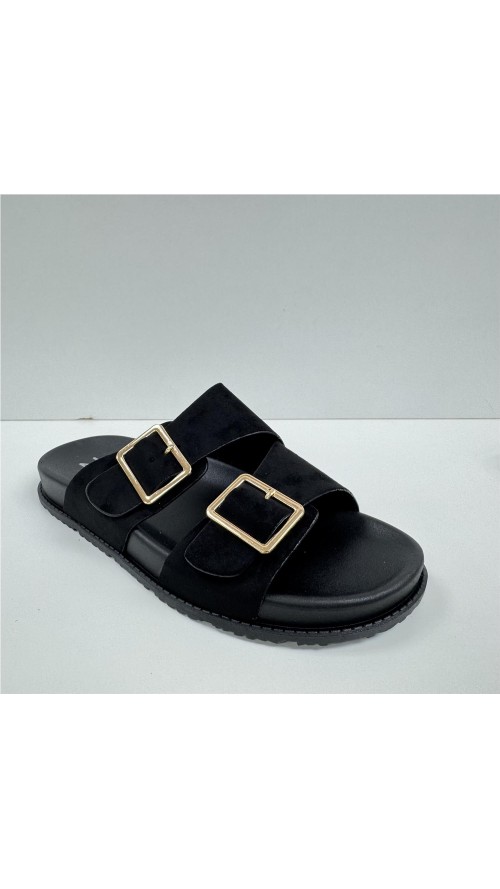 SANDALIA PISO ANCHO CON 2 HEBI NEGRO