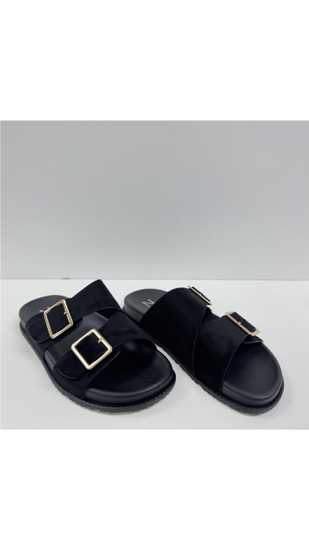SANDALIA PISO ANCHO CON 2 HEBI NEGRO 2