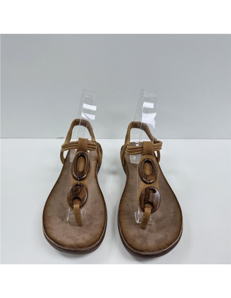SANDALIA DEDO ADORNO MADERA CAMEL