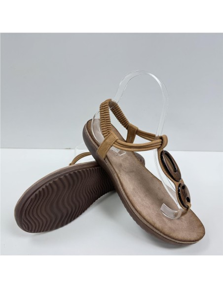 SANDALIA DEDO ADORNO MADERA CAMEL