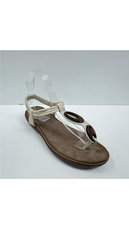 SANDALIA DEDO ADORNO MADERA BEIG