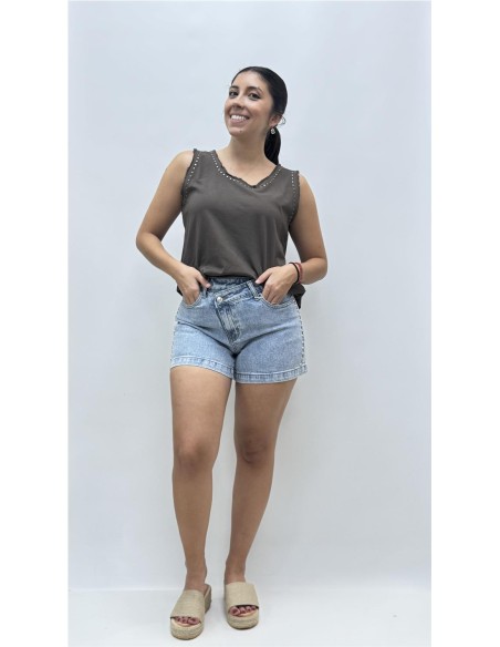 CAMISETA TERESA MARRON