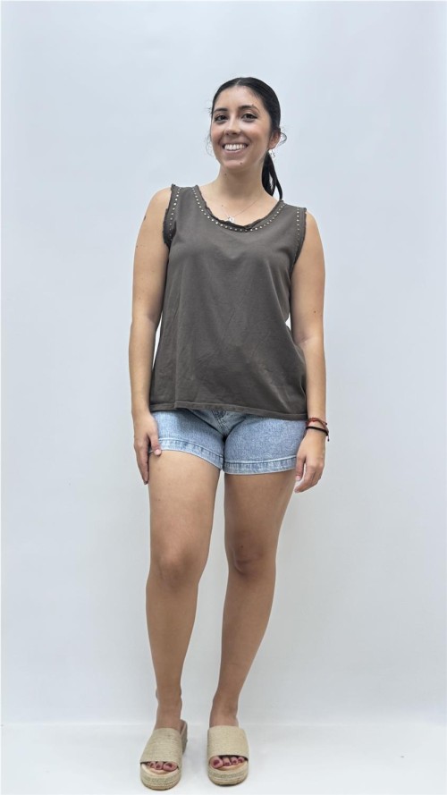 CAMISETA TERESA MARRON