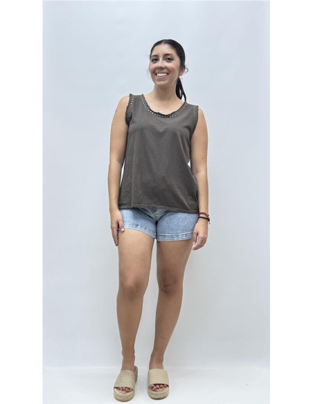 CAMISETA TERESA MARRON