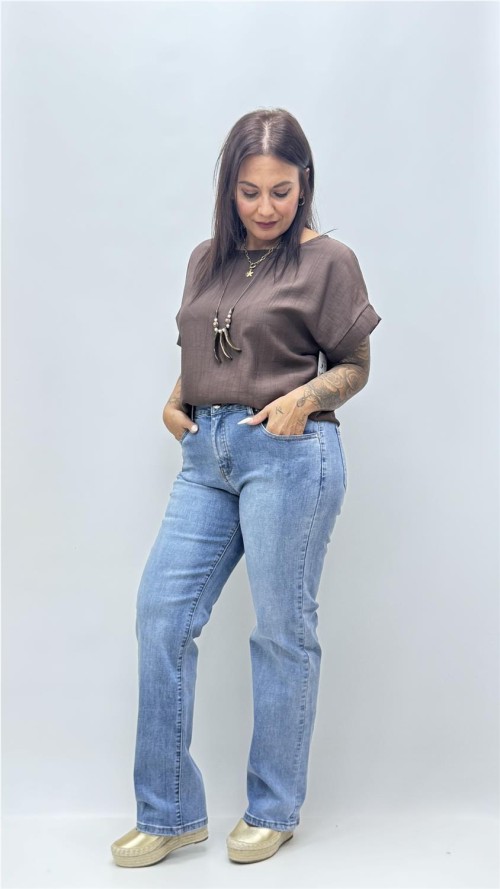 CAMISA LUNA MARRON