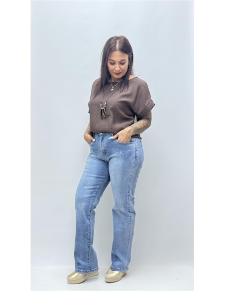 CAMISA LUNA MARRON