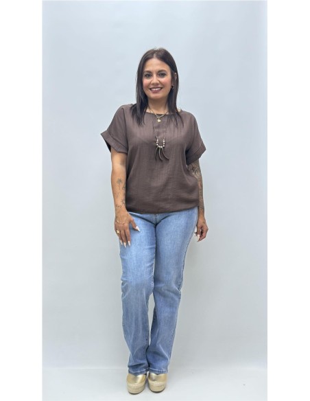 CAMISA LUNA MARRON