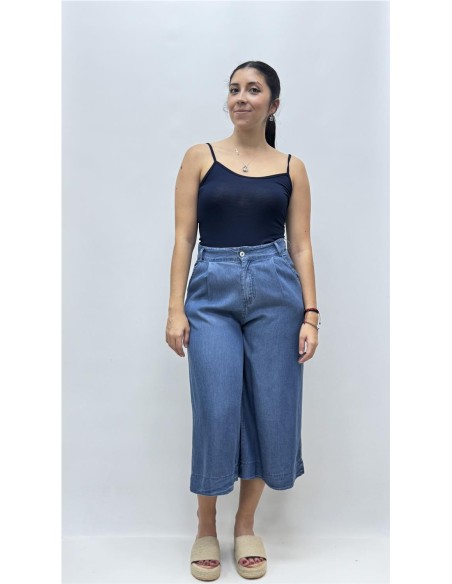 PANTALON DIANA BOTON VAQUERO CLARO