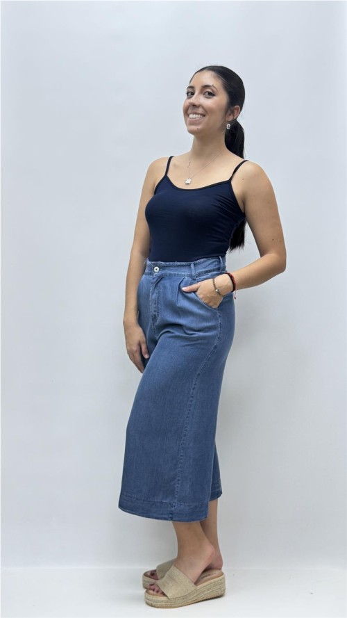 PANTALON DIANA BOTON VAQUERO CLARO