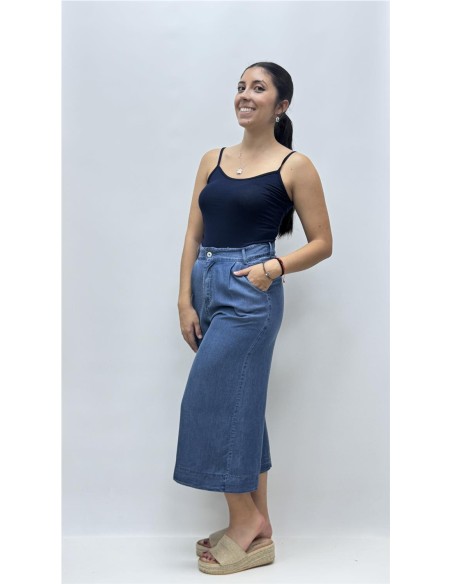 PANTALON DIANA BOTON VAQUERO CLARO