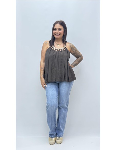 TOP COLLAR MARRON